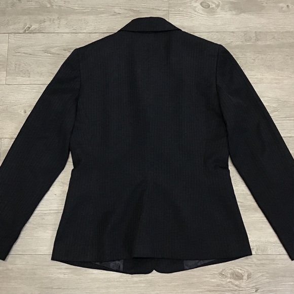 Tahari ASL Striped Navy Blue Petite Blazer - Picture 5 of 7